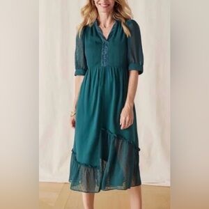 Matilda Jane Heart To Heart Opening Night Dress Swiss Dot Ruffle Women's XXL